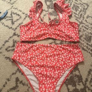 Pink lily bathing suit